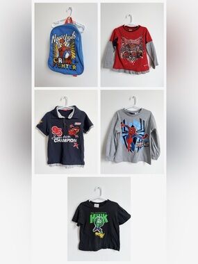 Bundle y2k vintage boys 6T clothes Spider-Man, HotWheels, Flash Mcween and Hulk